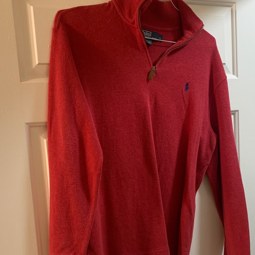 Polo Ralph Lauren Red Zip-Up Sweater